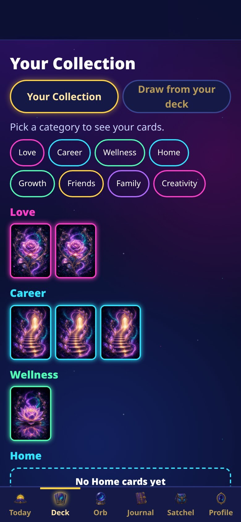 Tarot & Reading App screen